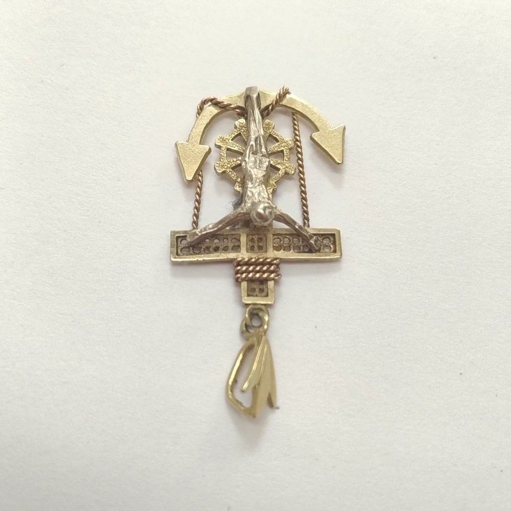 CRISTO EN ANCLA ORO 14 K 4,80 GRMS (SEMINUEVO)