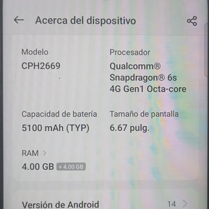 CELULAR OPPO  A40 CPH2669 (2024) 256 GB 4 GB RAM (SEMINUEVO)