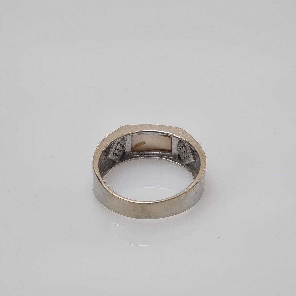ANILLO ORO, ORO BLANCO 14 K 6.6 GRMS (SEMINUEVO)