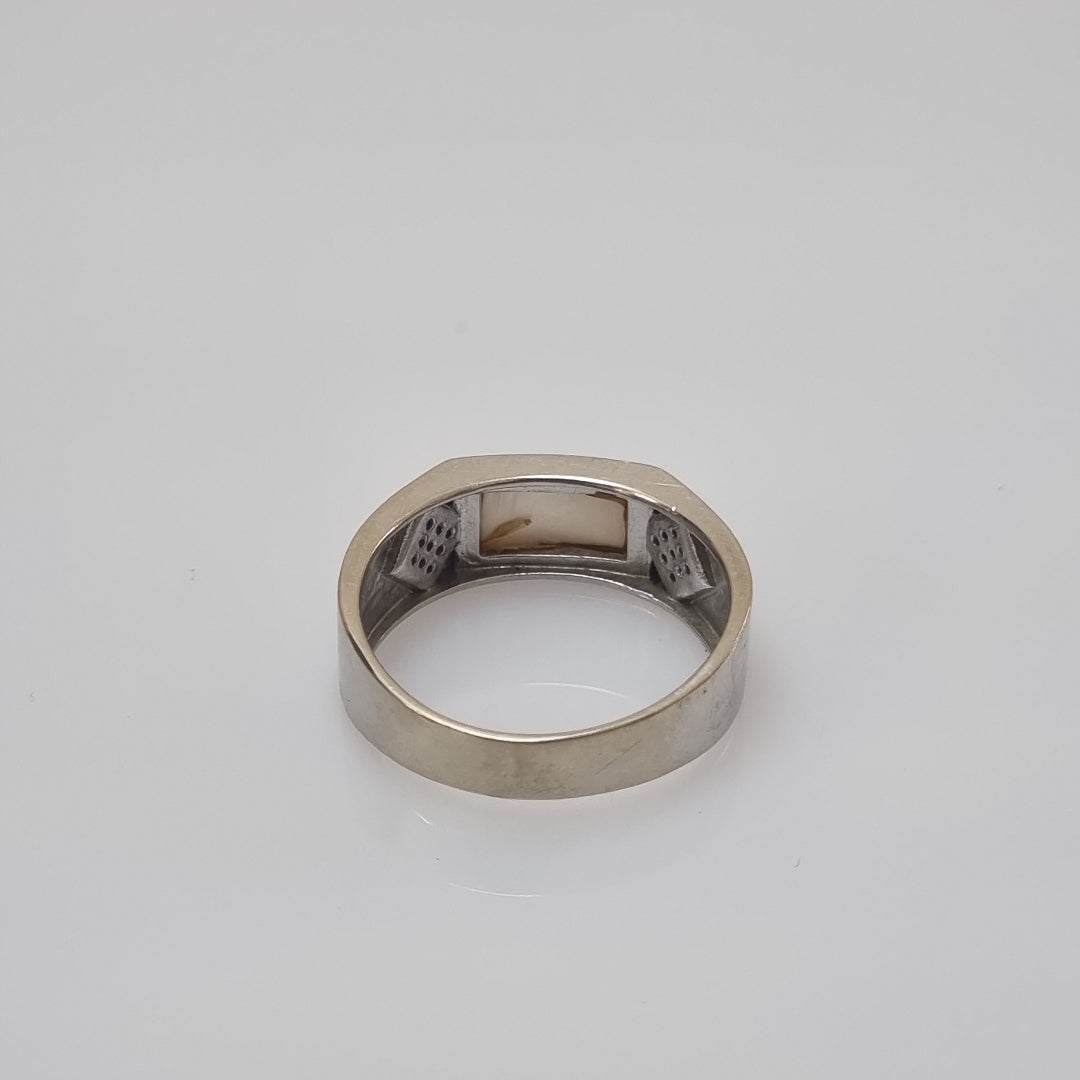 ANILLO ORO, ORO BLANCO 14 K 6.6 GRMS (SEMINUEVO)