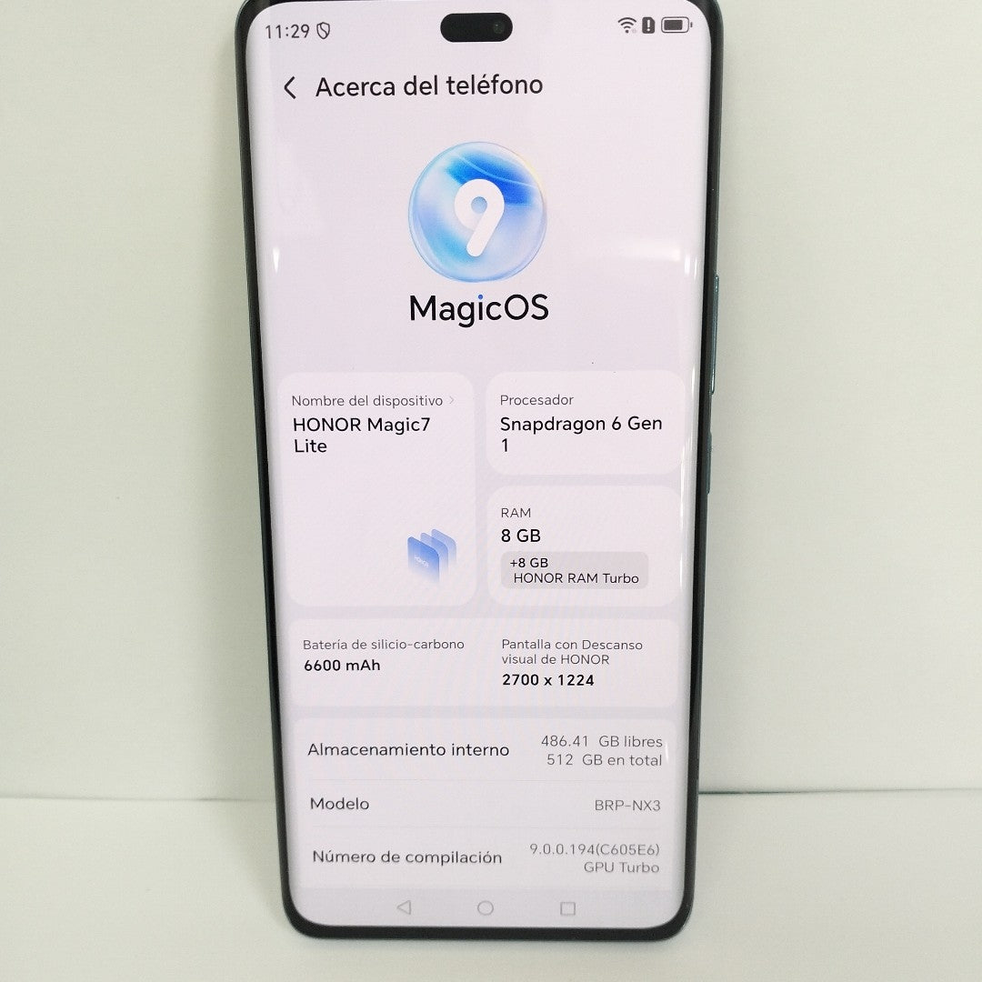 CELULAR HONOR MAGIC 7 LITE BRP-NX3 (2025) 512 GB 8 GB RAM (SEMINUEVO)