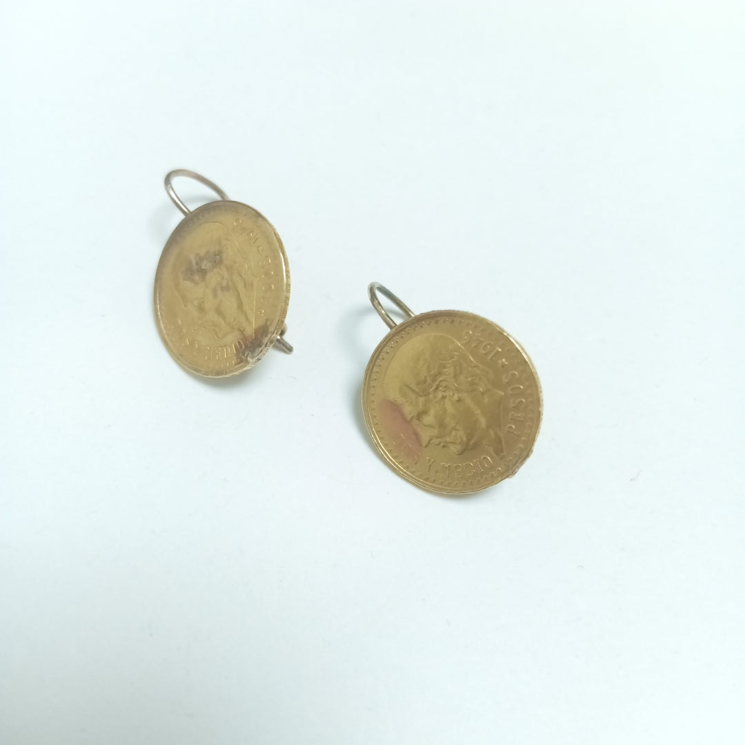 ARETES PAR ORO 21 K 4,16 GRMS (SEMINUEVO)
