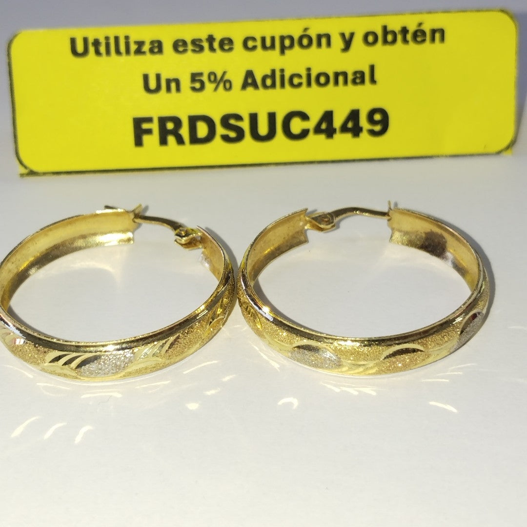 ARRACADAS PAR ORO,ORO COMBINADO 14 K 4,00 GRMS (SEMINUEVO)