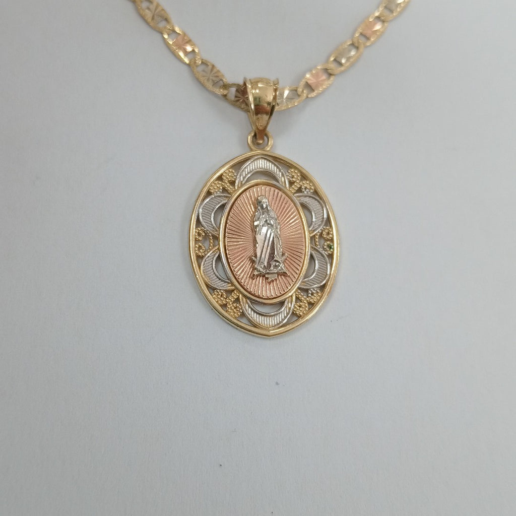 CADENA, MEDALLA RELIGIOSA ORO 14 K 6.2 GRMS (SEMINUEVO)