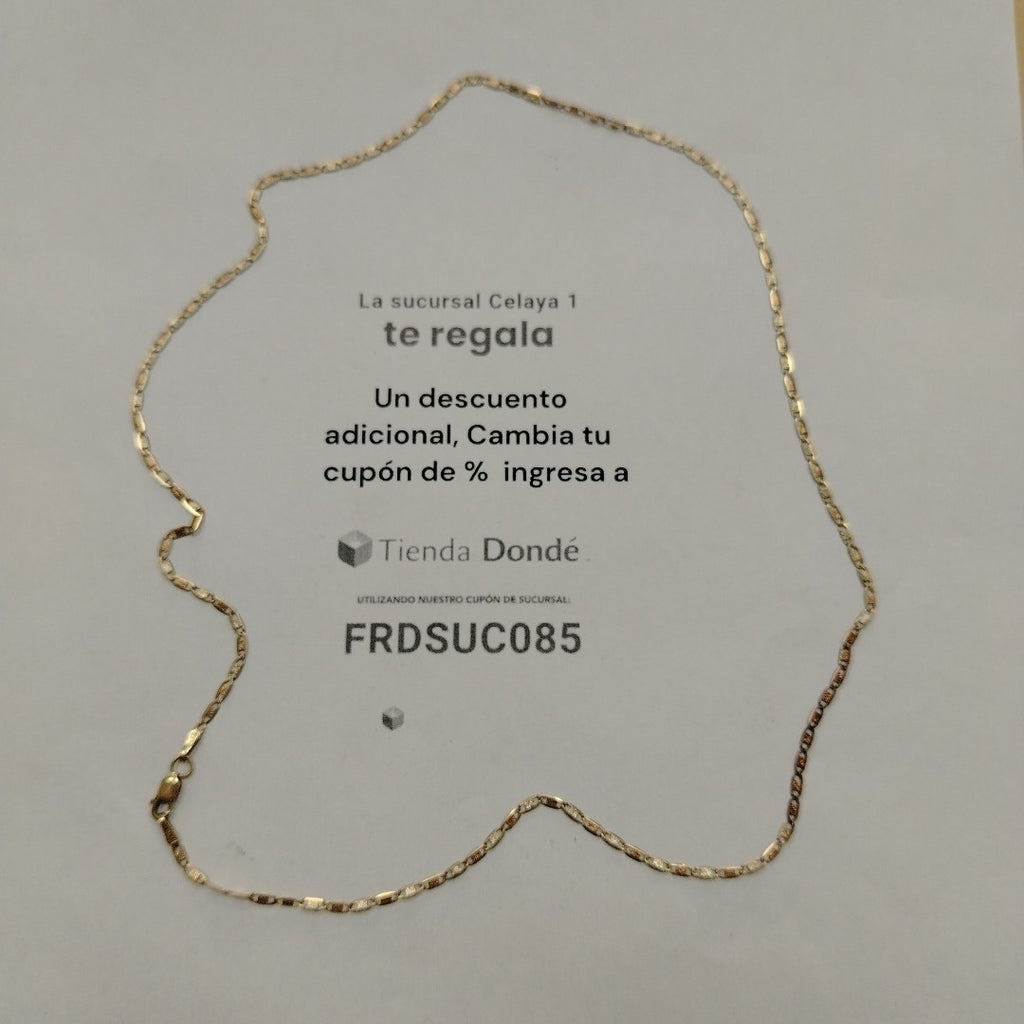 CADENA ORO, ORO COMBINADO 14 K 3 GRMS (SEMINUEVO)