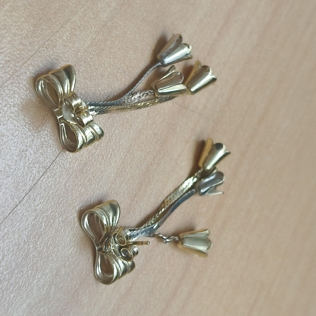 ARETES PAR ORO, ORO BLANCO 14 K 4.4 GRMS (SEMINUEVO)