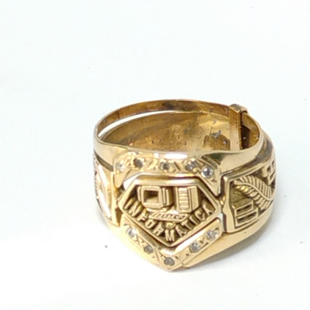 ANILLO DE GRADUACIÓN ORO 10 K 6.5 GRMS (SEMINUEVO)