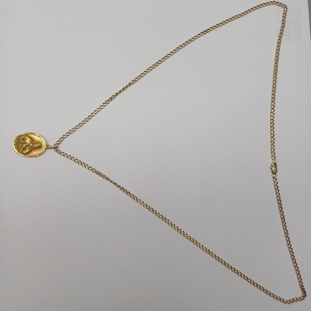 CADENA, MEDALLA RELIGIOSA ORO 10 K 8.9 GRMS (SEMINUEVO)
