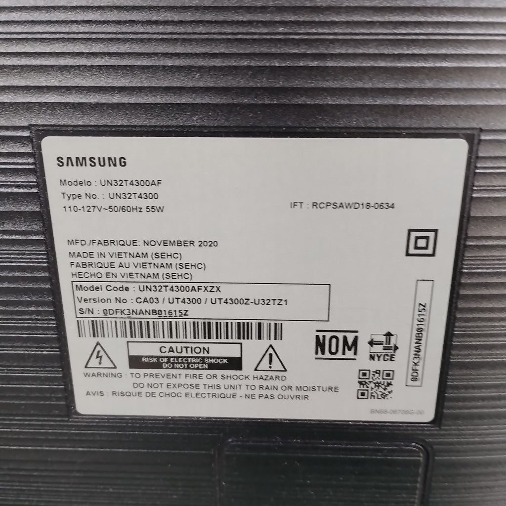 PANTALLA SAMSUNG UN32T4300AF (2020) 32" LED HD (SEMINUEVO)