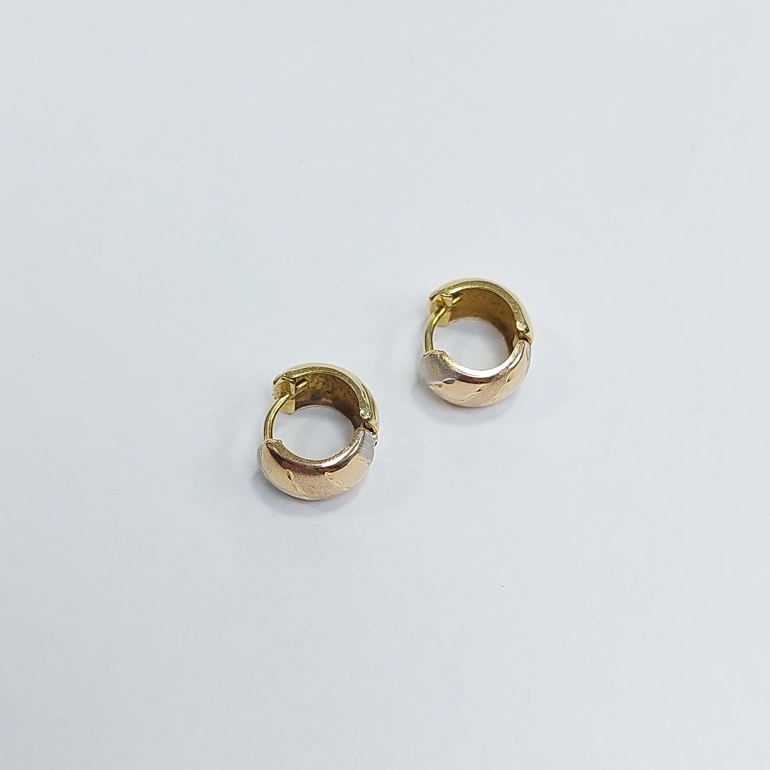ARRACADAS PAR ORO,ORO COMBINADO 14 K 1,40 GRMS (SEMINUEVO)
