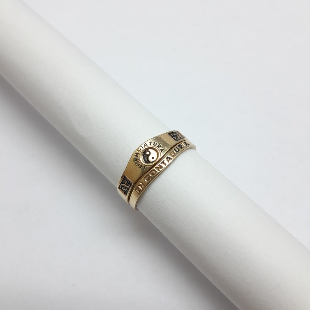 ANILLO DE GRADUACIÓN ORO 10 K 2.9 GRMS (SEMINUEVO)