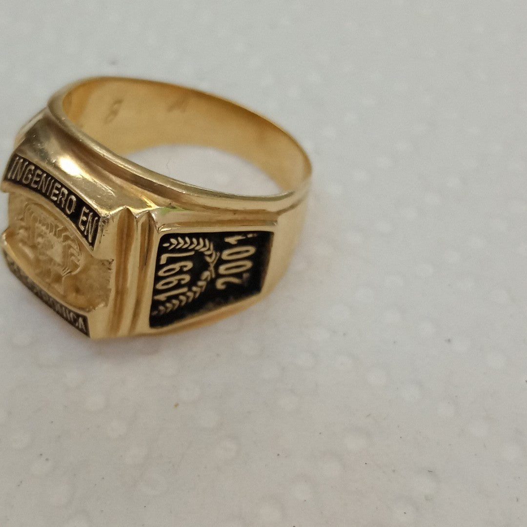 ANILLO DE GRADUACIÓN ORO 10 K 9.5 GRMS (SEMINUEVO)
