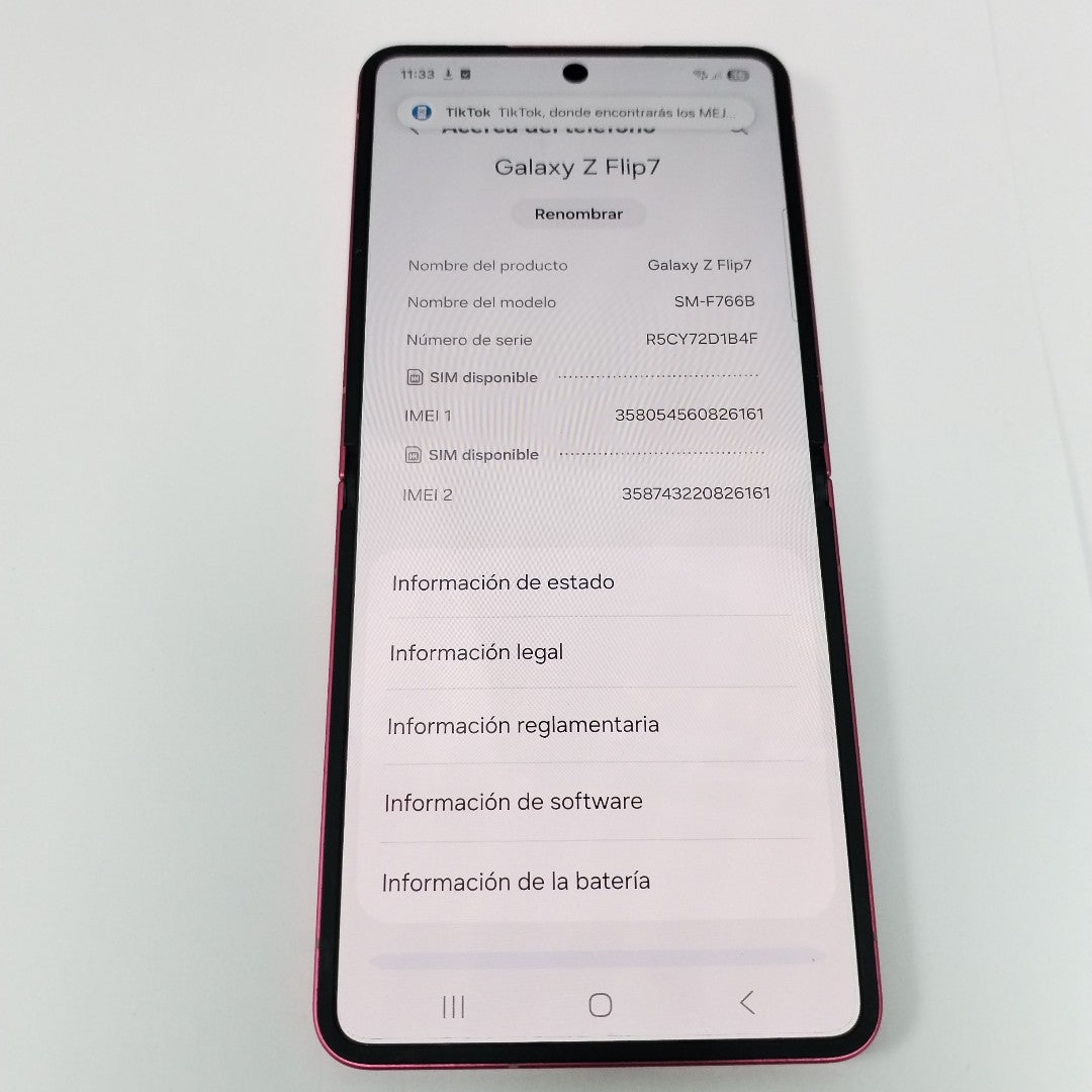 CELULAR SAMSUNG GALAXY Z FLIP 7 SM-F766B (2025) 512 GB 12 GB RAM (SEMINUEVO)