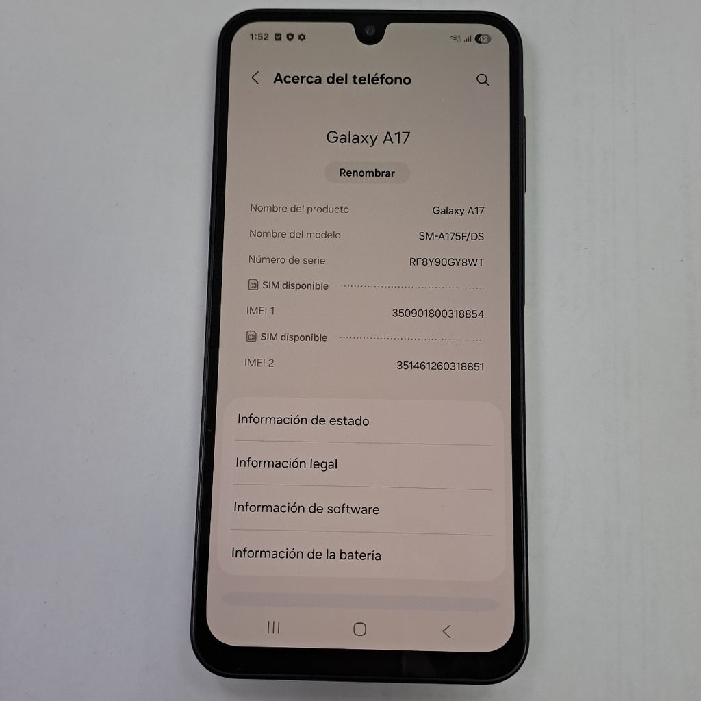CELULAR SAMSUNG GALAXY A17 SM-A175F (2025) 128 GB 4 GB RAM (SEMINUEVO)
