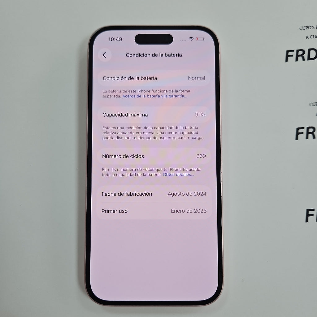 CELULAR APPLE IPHONE 15 A3089 (2023) 128 GB 6 GB RAM (SEMINUEVO)