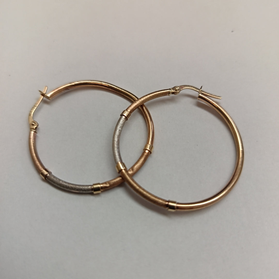 ARRACADAS PAR ORO COMBINADO 14 K 4 GRMS (SEMINUEVO)