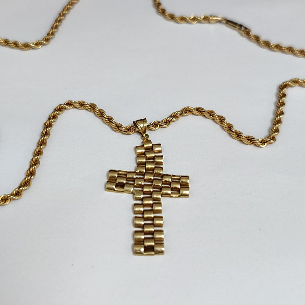 CADENA, CRUZ ORO 14 K 12.3 GRMS (SEMINUEVO)