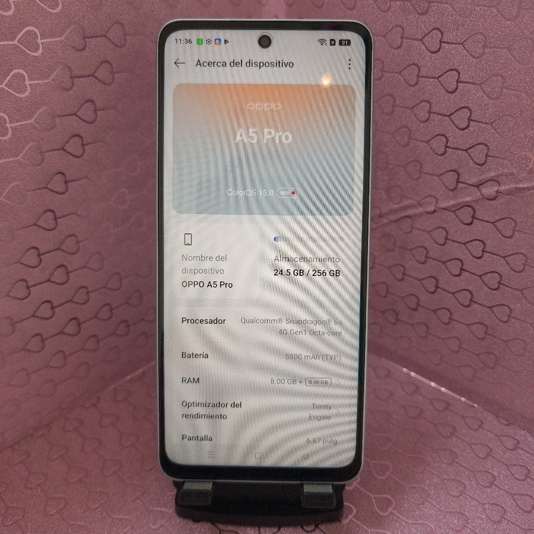CELULAR OPPO  A5 PRO CPH2711 (2025) 256 GB 8 GB RAM (SEMINUEVO)