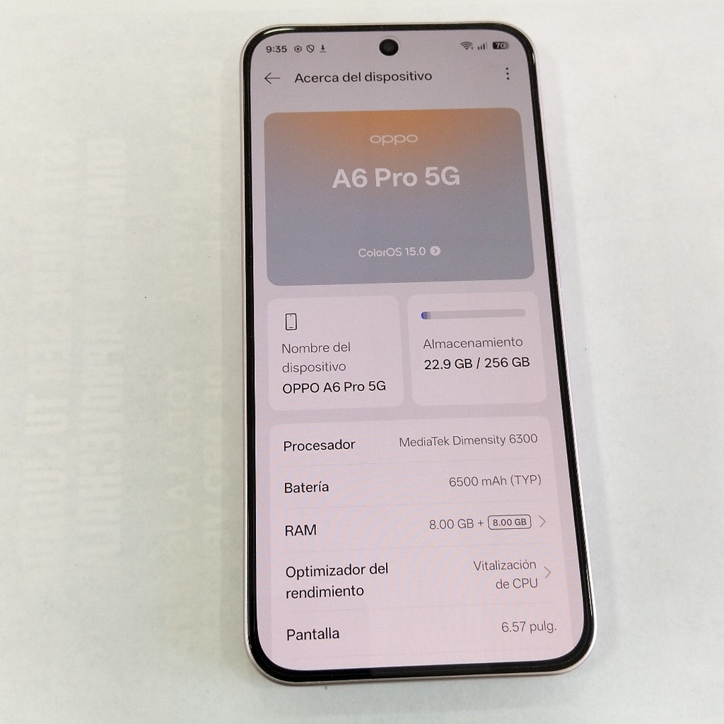 CELULAR OPPO  A6 PRO CPH2781 (2025) 256 GB 8 GB RAM (SEMINUEVO)