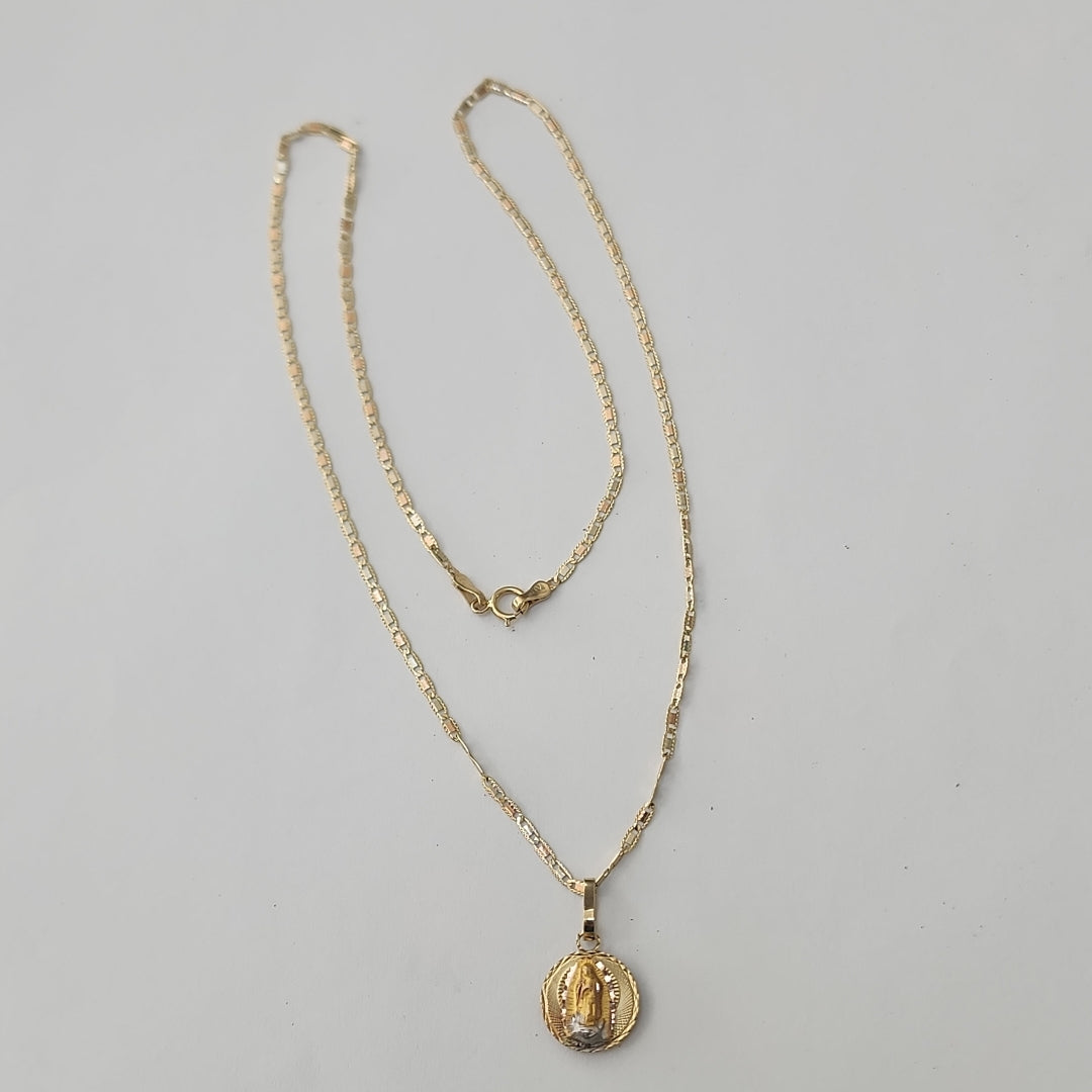 CADENA, MEDALLA RELIGIOSA ORO 10 K 3.4 GRMS (SEMINUEVO)