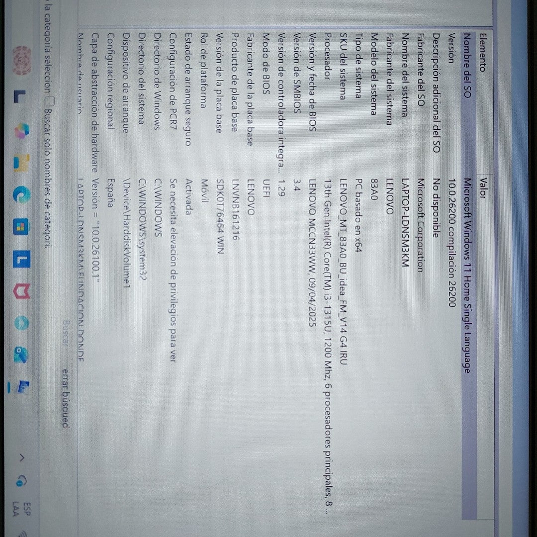 LAPTOP LENOVO V14 G4 IRU (2025) 256 GB SSD 16 GB RAM (SEMINUEVO)