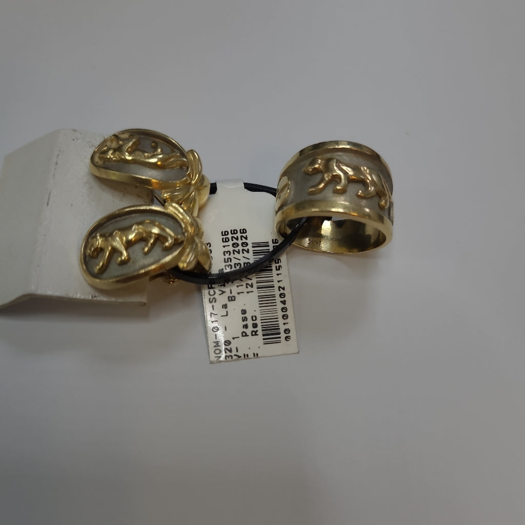 ANILLO,ARETES PAR ORO 14 K 19,20 GRMS (SEMINUEVO)