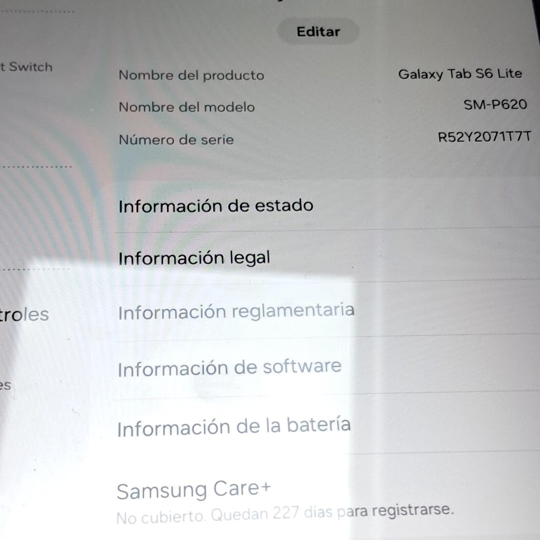 TABLETA SAMSUNG GALAXY TAB S6 LITE SM-P620 (2024) 128 GB 4 GB RAM (SEMINUEVO)