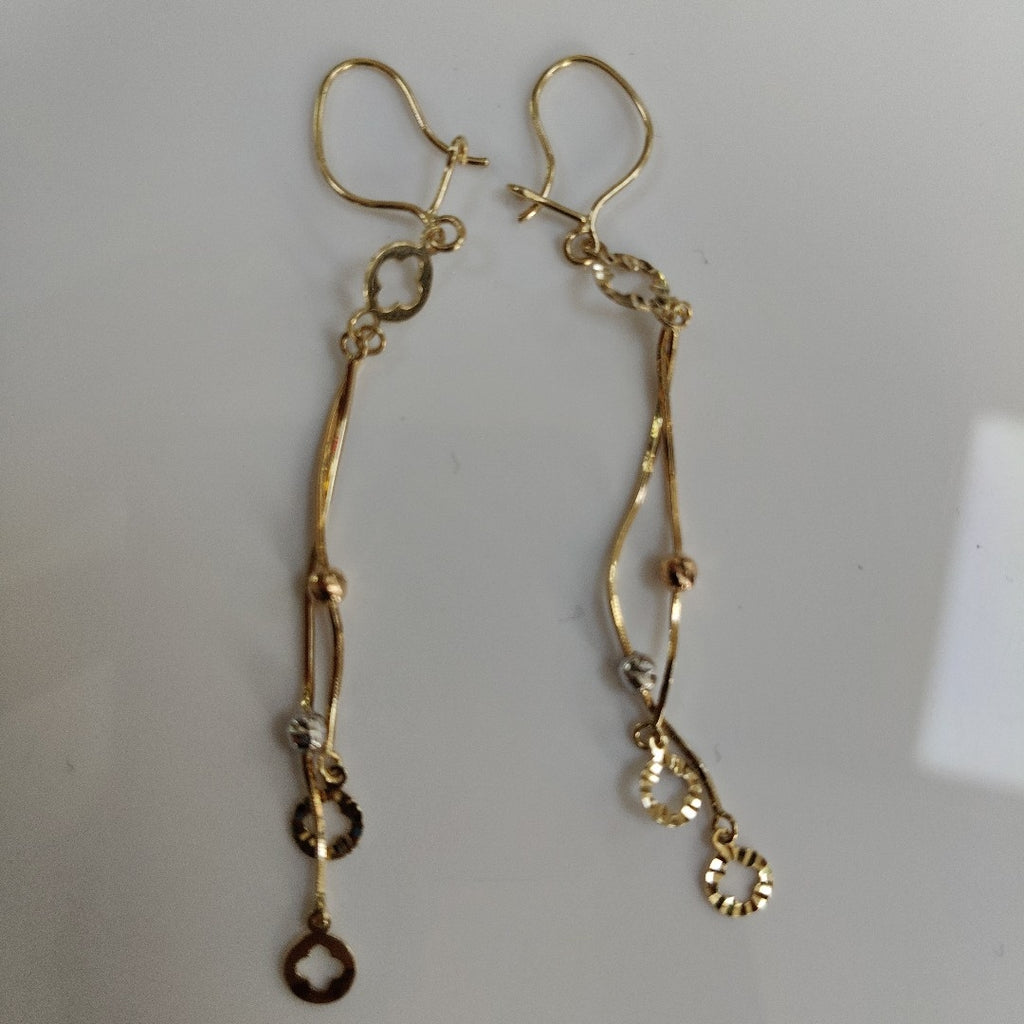 ARETES PAR ORO COMBINADO 14 K 1,90 GRMS (SEMINUEVO)