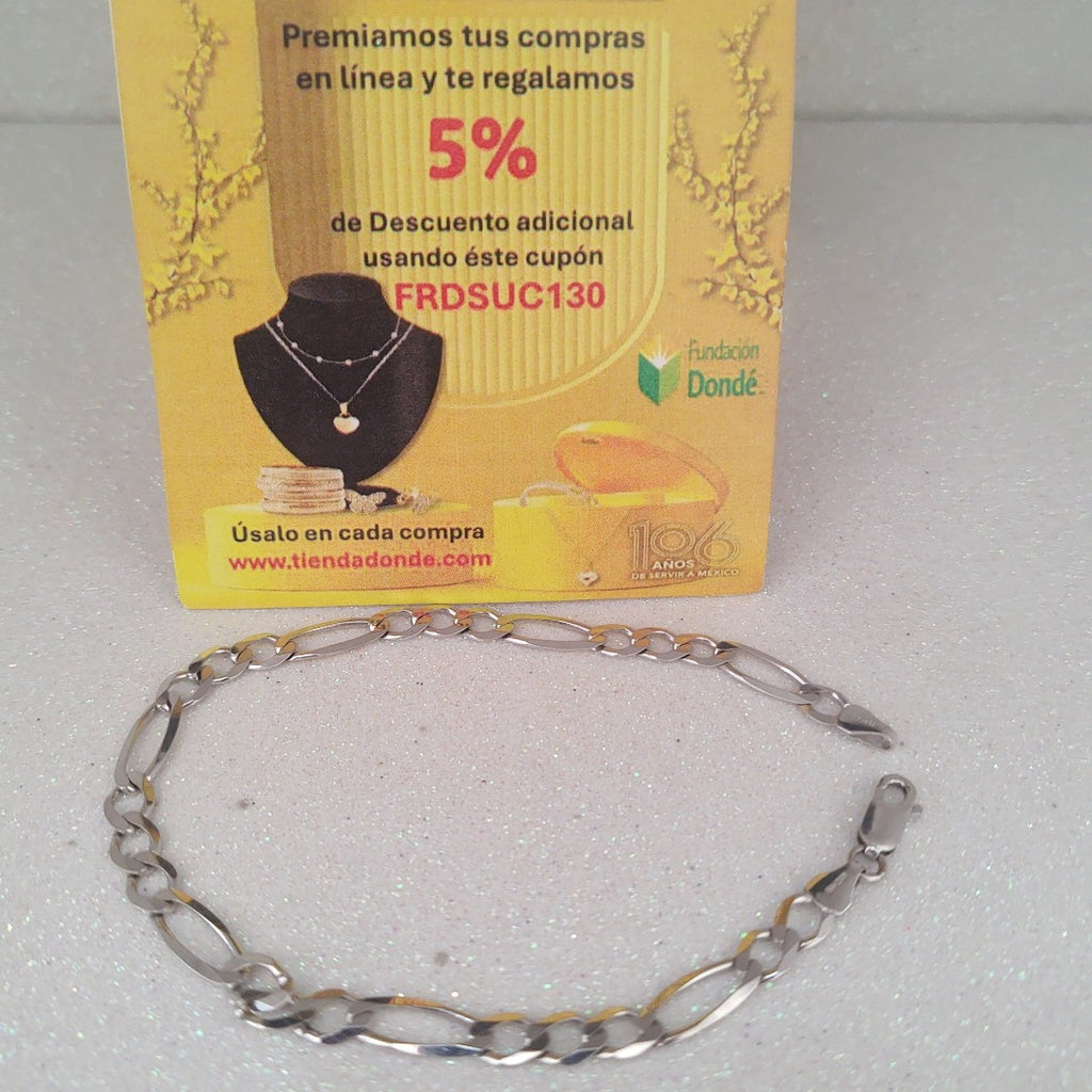 PULSERA ORO BLANCO 14 K 6.4 GRMS (SEMINUEVO)