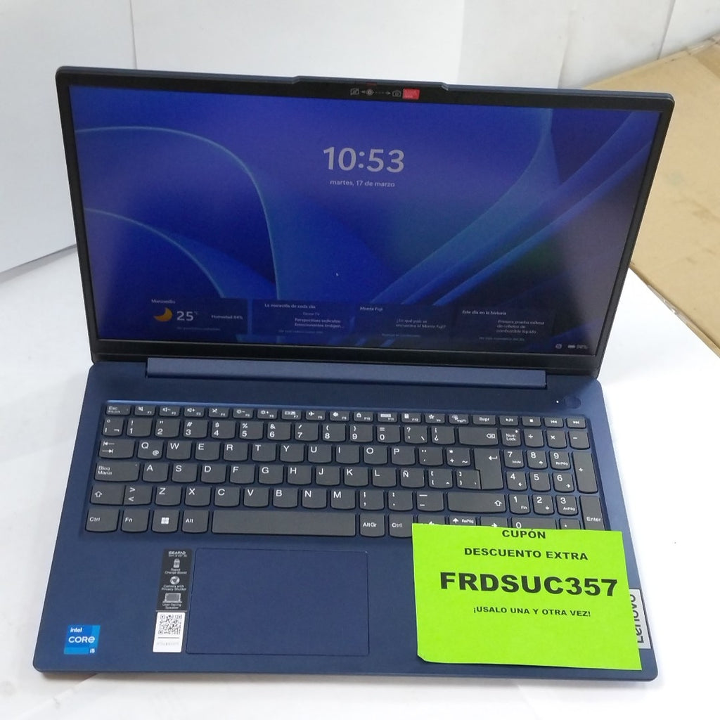 LAPTOP LENOVO IDEAPAD SLIM 3 15IRU8 (2024) 512 GB SSD 8 GB RAM (SEMINUEVO)
