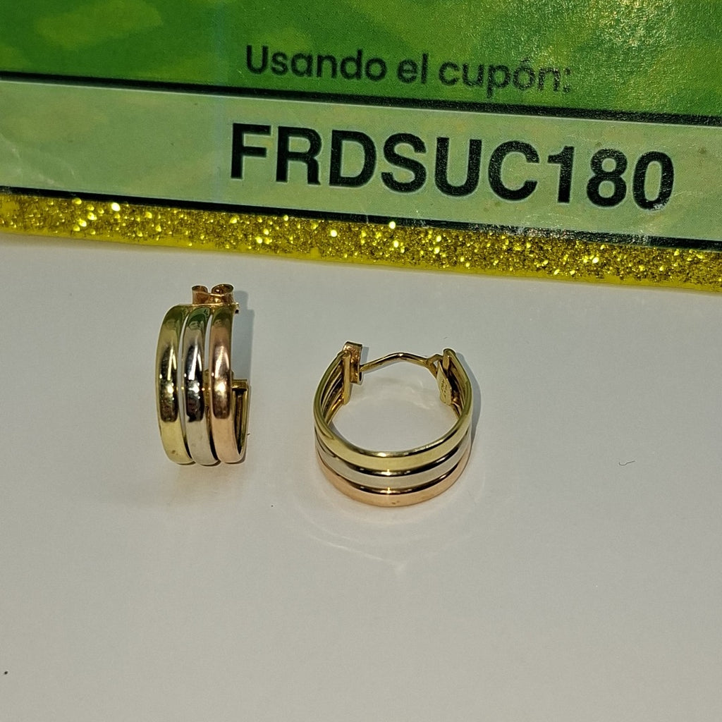 ARRACADAS PAR ORO COMBINADO 14 K 3,60 GRMS (SEMINUEVO)