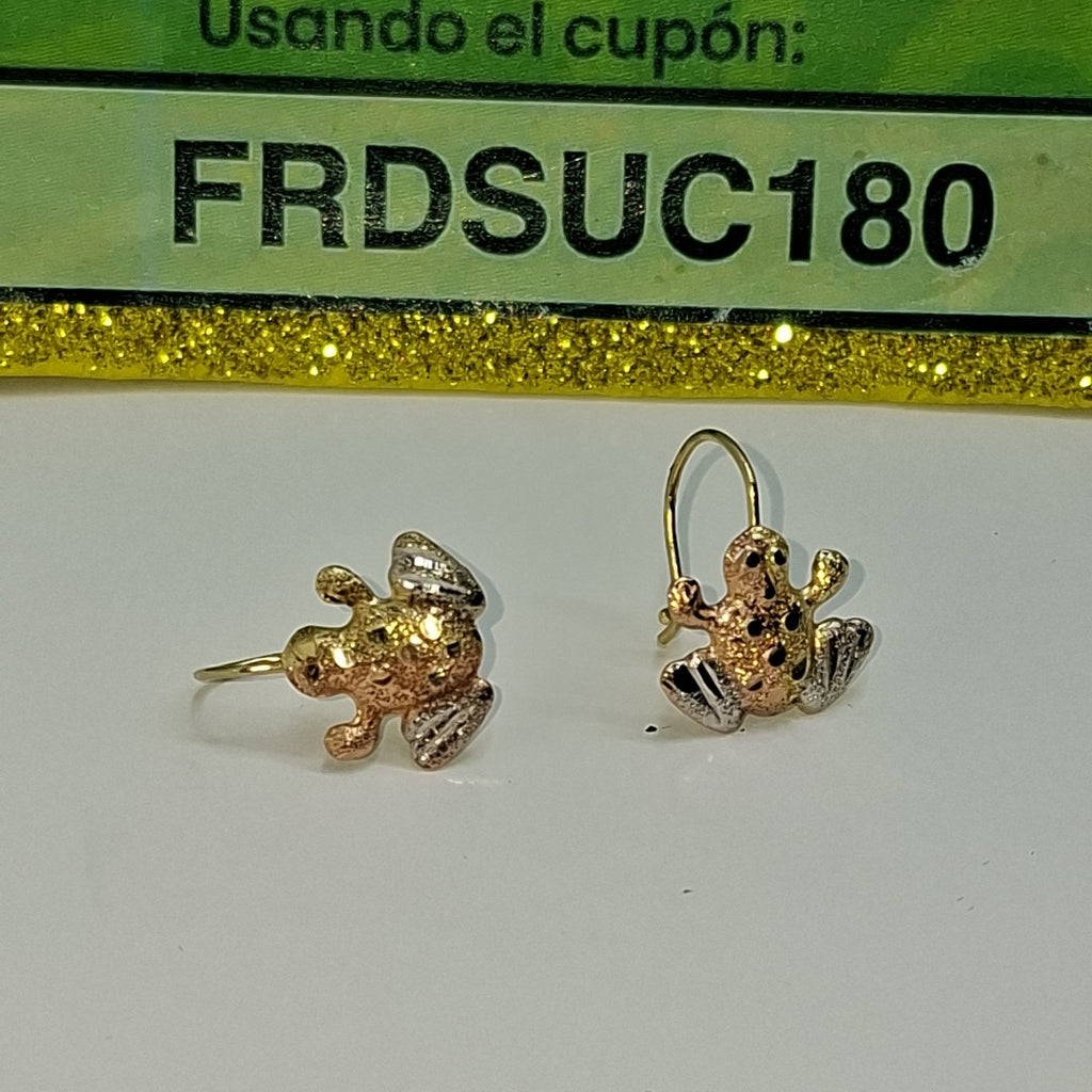ARETES PAR ORO COMBINADO 14 K 1,20 GRMS (SEMINUEVO)