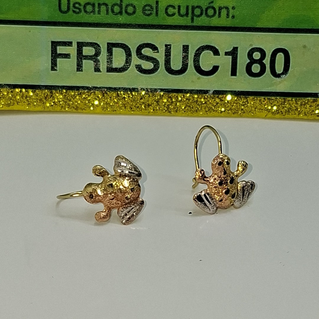 ARETES PAR ORO COMBINADO 14 K 1,20 GRMS (SEMINUEVO)