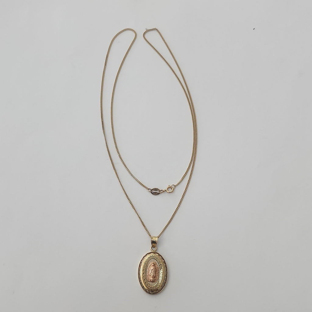 CADENA, MEDALLA RELIGIOSA ORO 10 K 3.4 GRMS (SEMINUEVO)