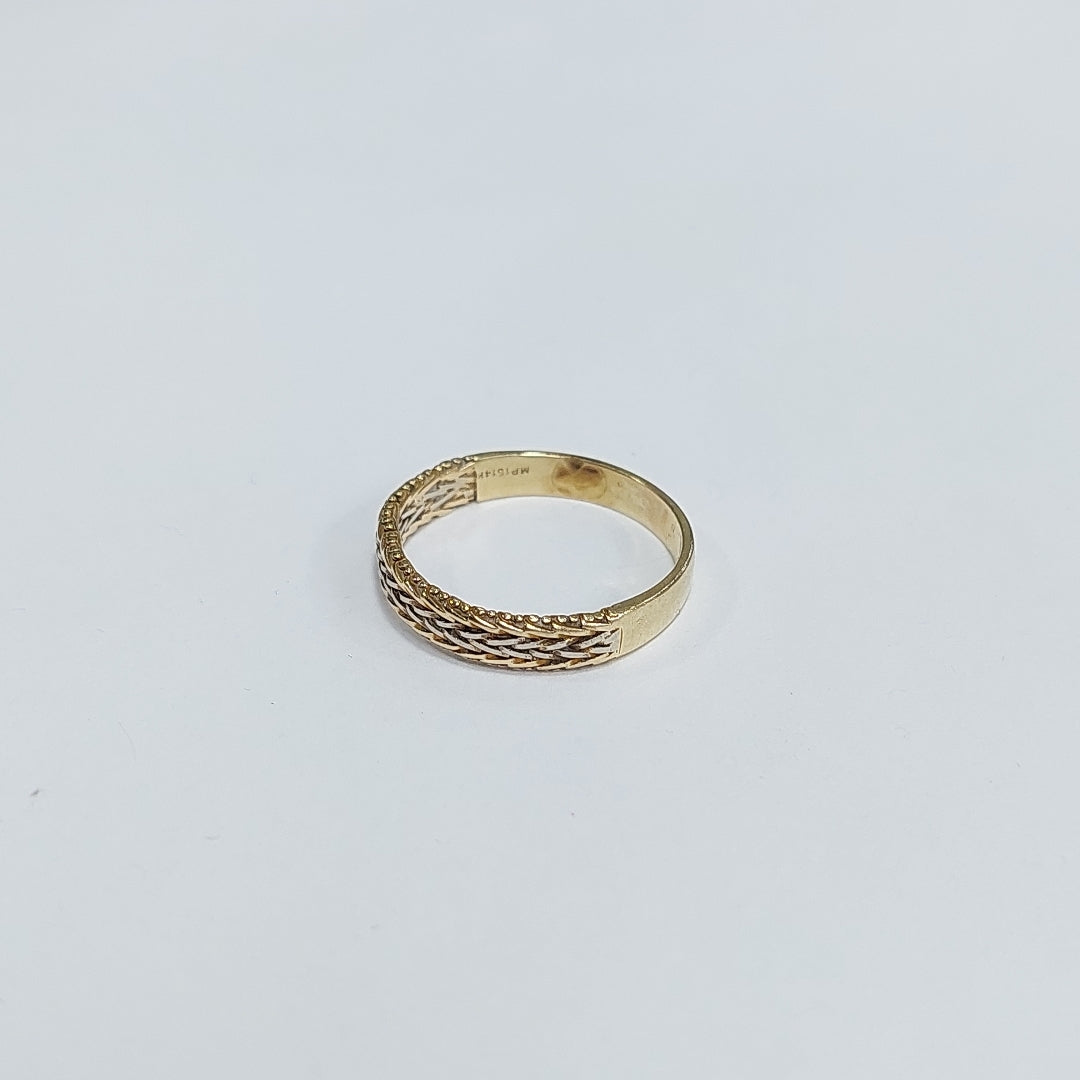 ARGOLLA ORO,ORO COMBINADO 14 K 3,10 GRMS (SEMINUEVO)