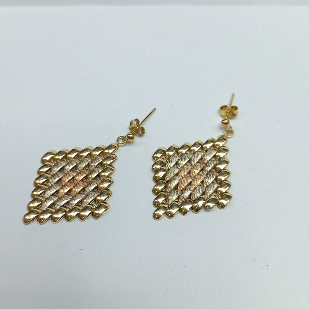 ARETES PAR ORO,ORO COMBINADO 14 K 7,00 GRMS (SEMINUEVO)