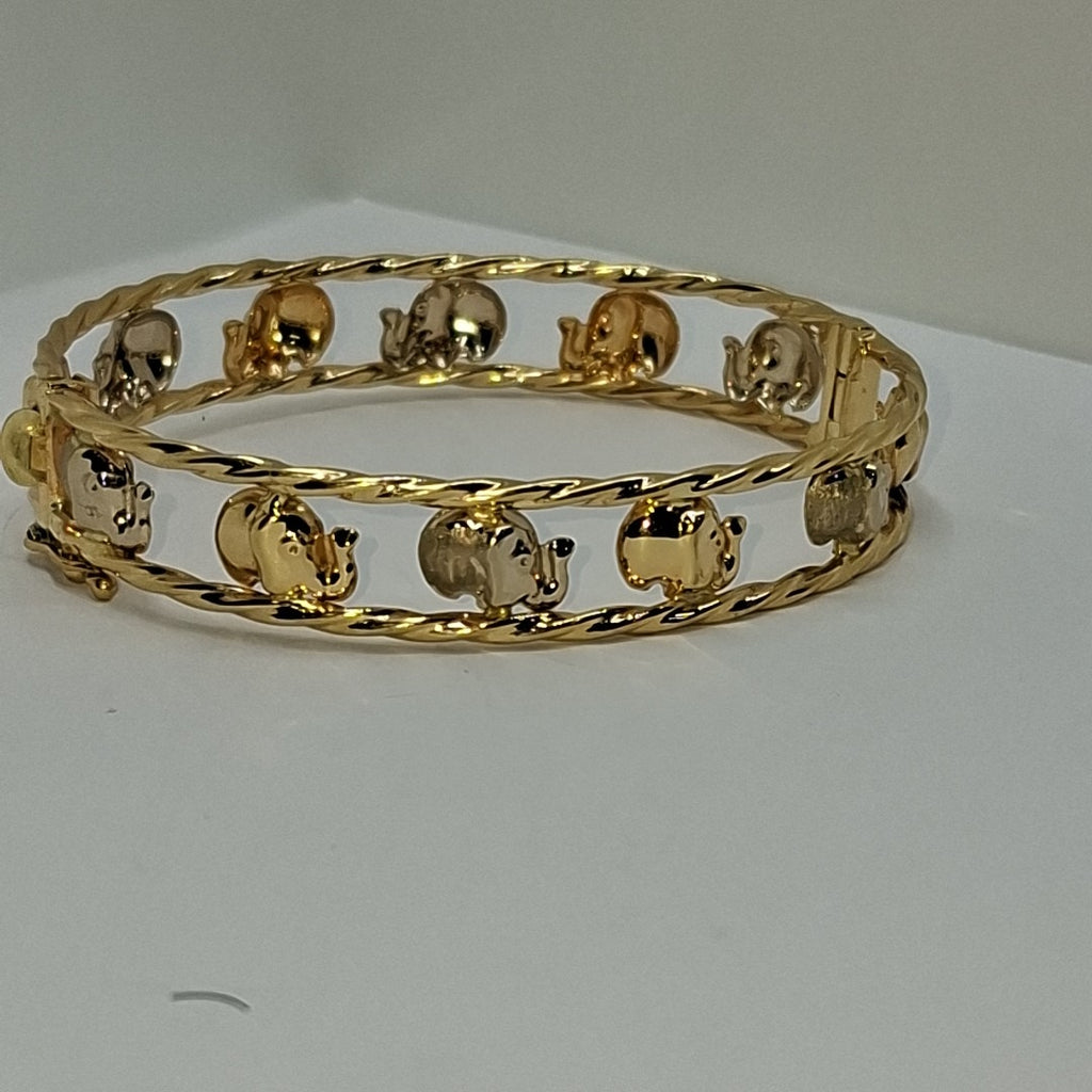 PULSERA RIGIDA ORO COMBINADO 14 K 9.6 GRMS (SEMINUEVO)