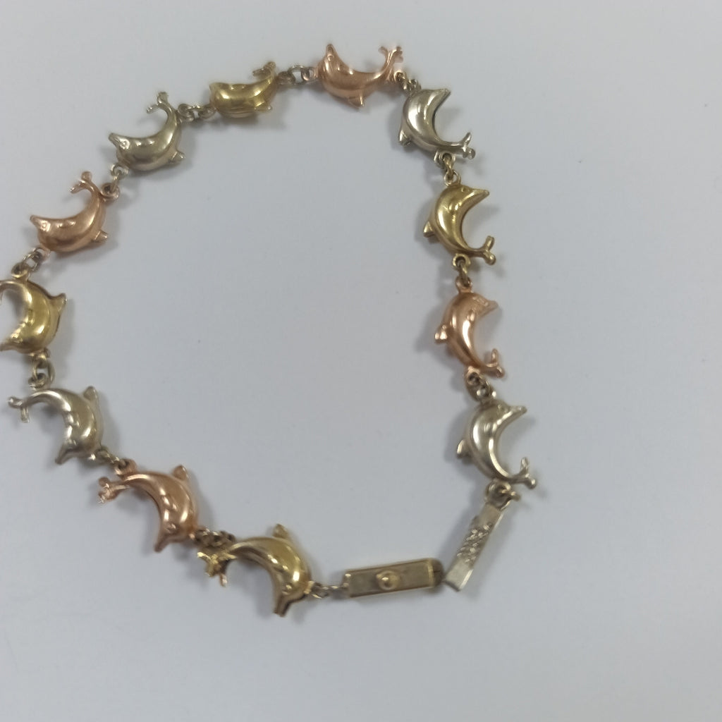 PULSERA ORO COMBINADO 10 K 5.6 GRMS (SEMINUEVO)
