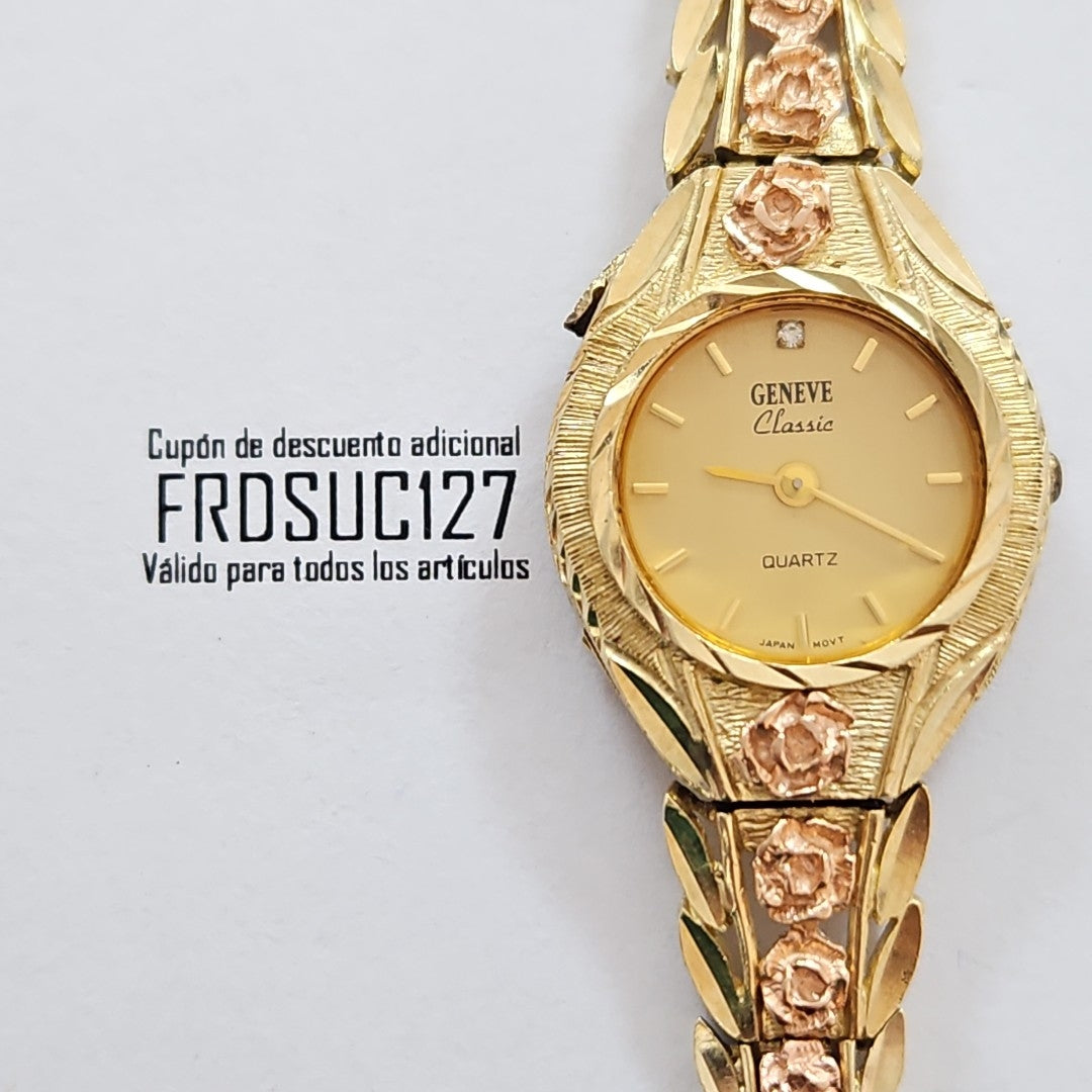 RELOJ CAJA ACERO PULSO ORO ORO 14 K 25.7 GRMS (SEMINUEVO)