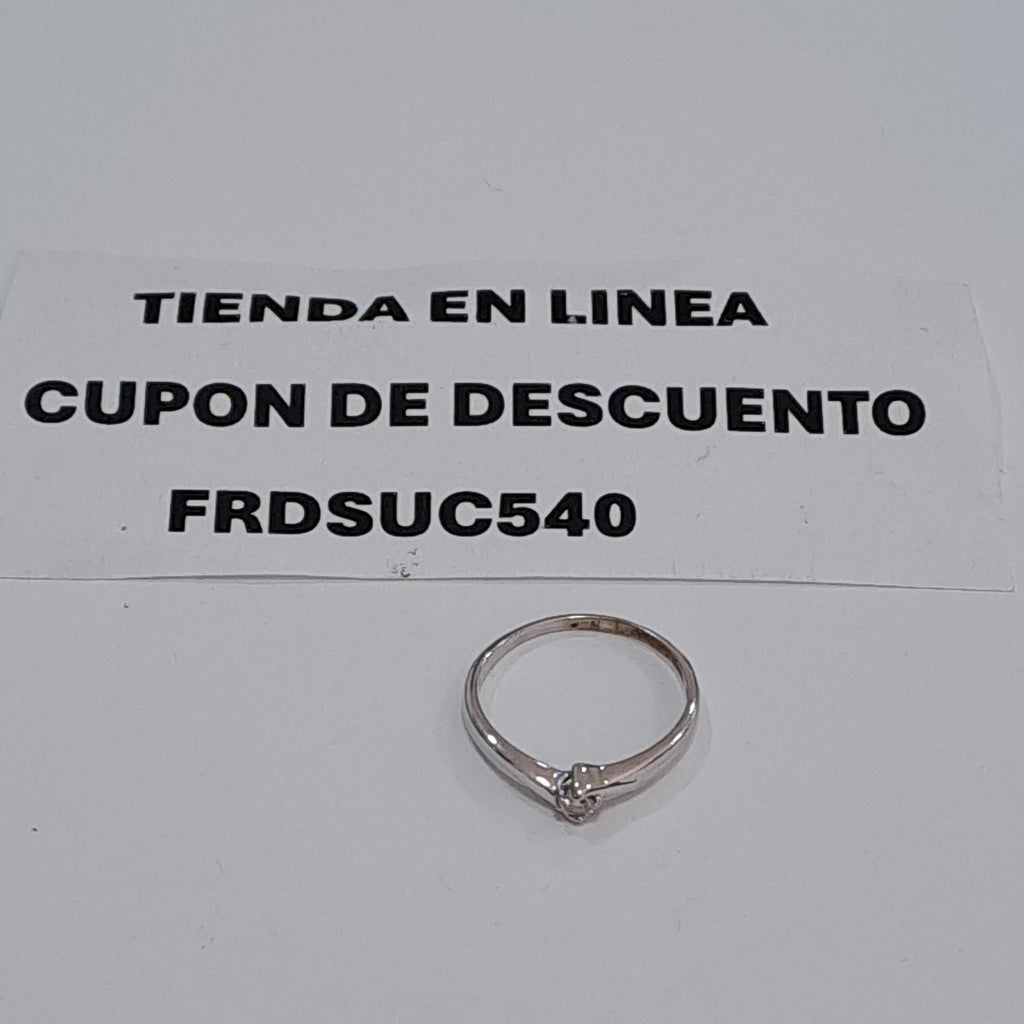 ANILLITO, SOLITARIO ORO, ORO BLANCO 14 K 2 GRMS (SEMINUEVO)