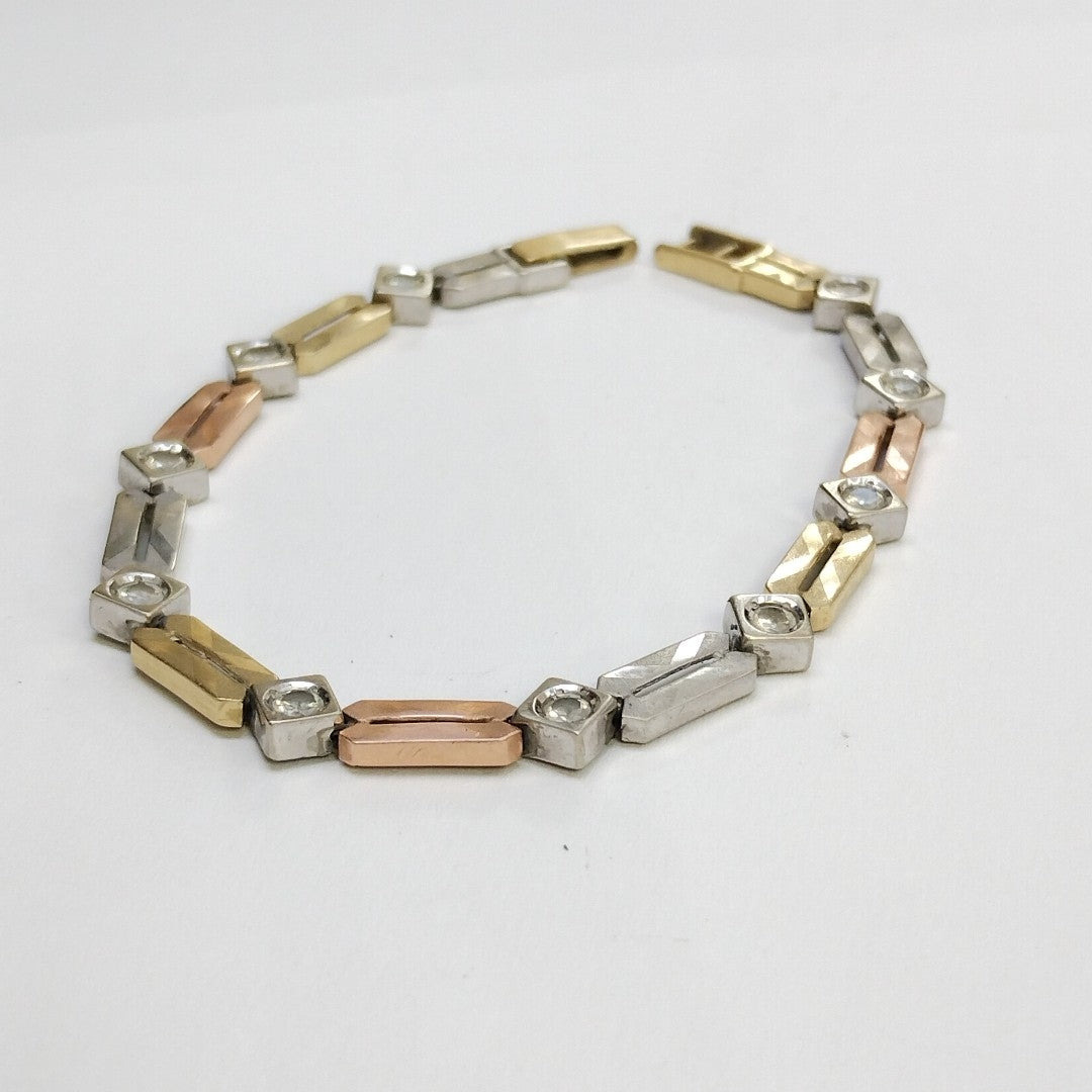 PULSERA ORO COMBINADO 10 K 10.3 GRMS (SEMINUEVO)