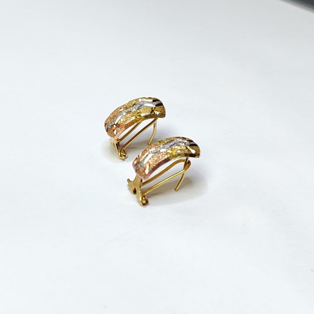 ARETES PAR ORO COMBINADO 12 K 1.6 GRMS (SEMINUEVO)