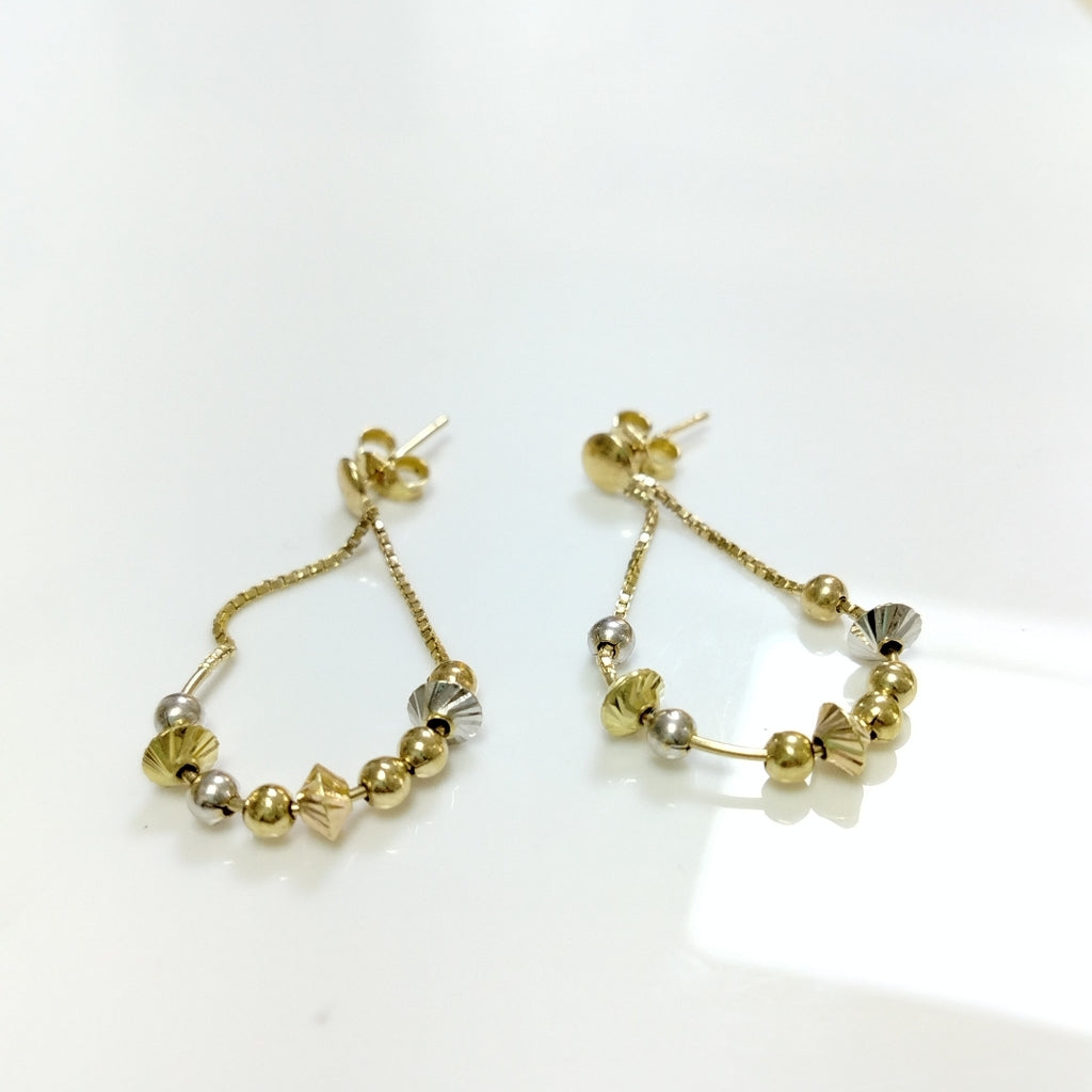 BROQUELES PAR ORO COMBINADO 14 K 3 GRMS (SEMINUEVO)