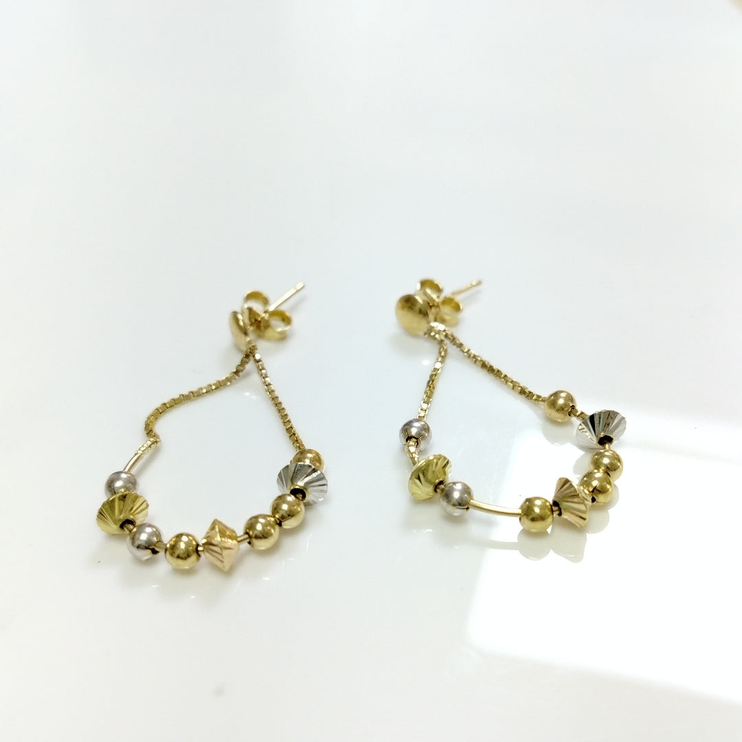 BROQUELES PAR ORO COMBINADO 14 K 3 GRMS (SEMINUEVO)