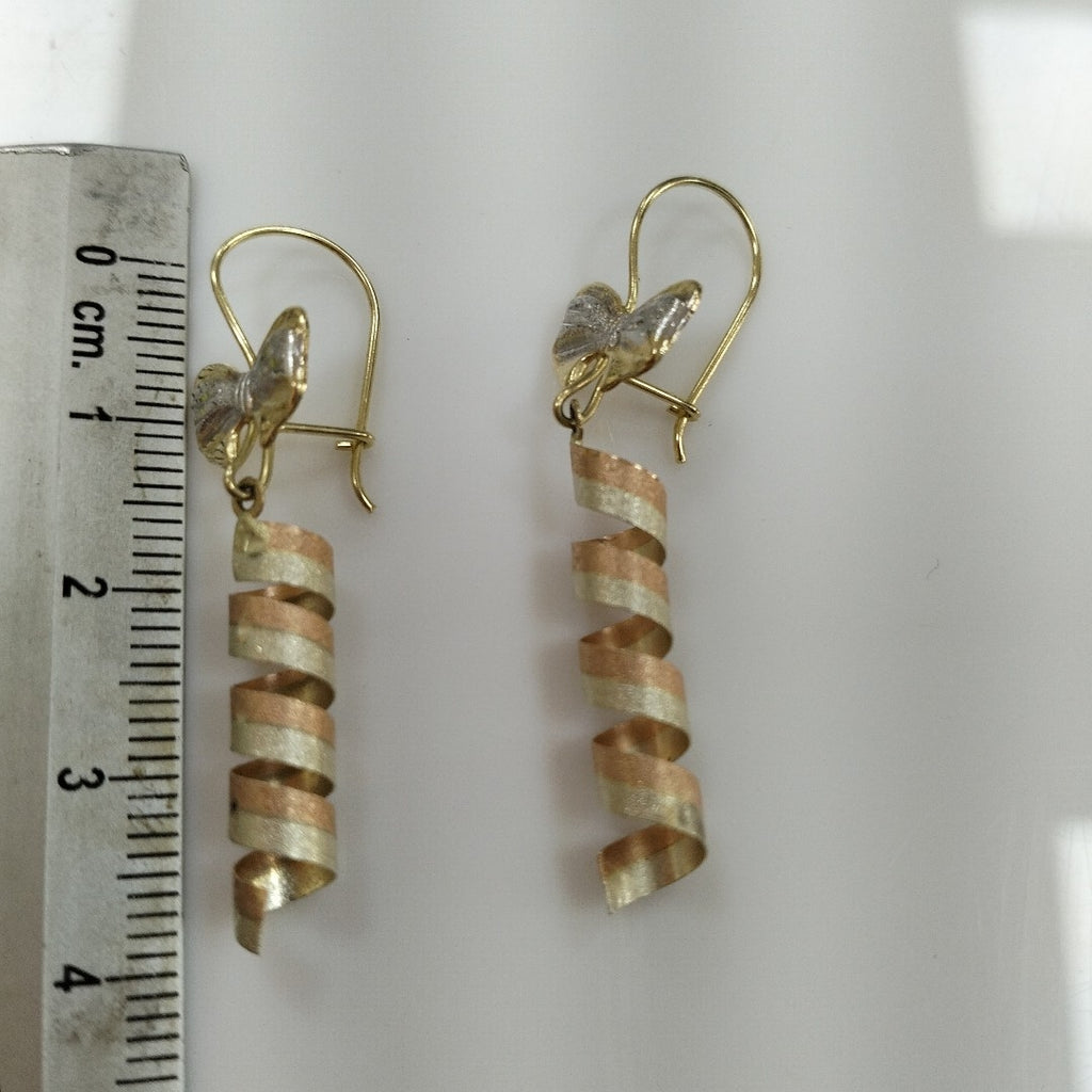 ARETES PAR ORO, ORO COMBINADO 10 K 1.7 GRMS (SEMINUEVO)