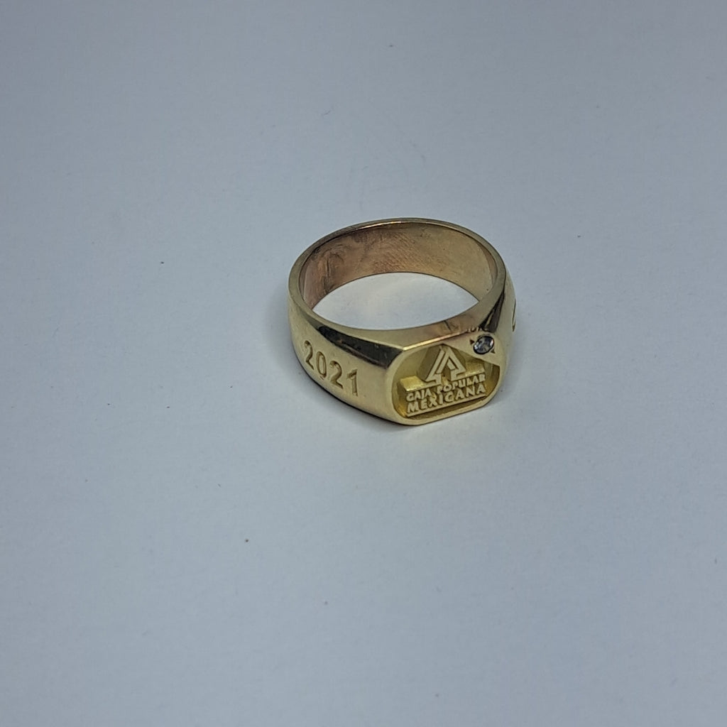 ANILLO CONMEMORATIVO ORO 10 K 7,30 GRMS (SEMINUEVO)