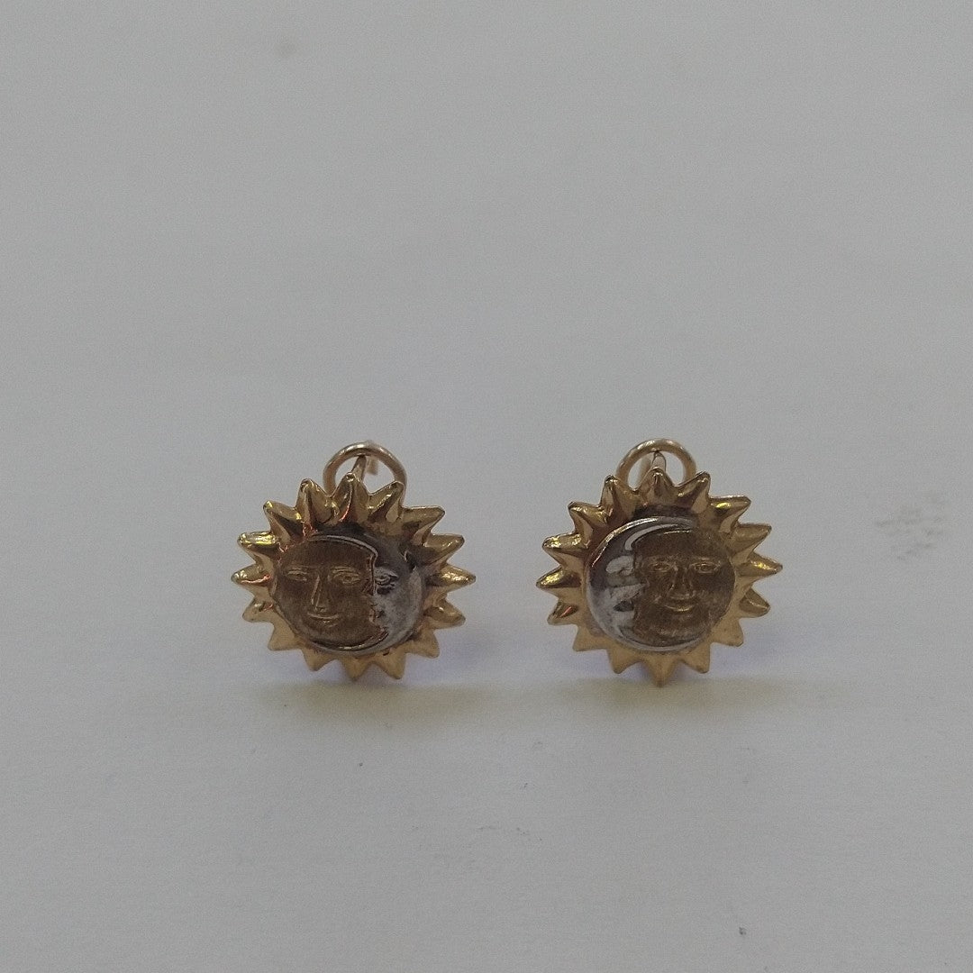 ARETES PAR ORO COMBINADO 10 K 1.9 GRMS (SEMINUEVO)