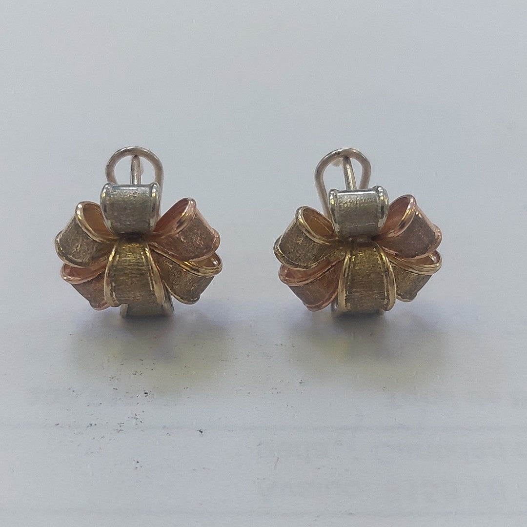 ARETES PAR ORO COMBINADO 10 K 3 GRMS (SEMINUEVO)