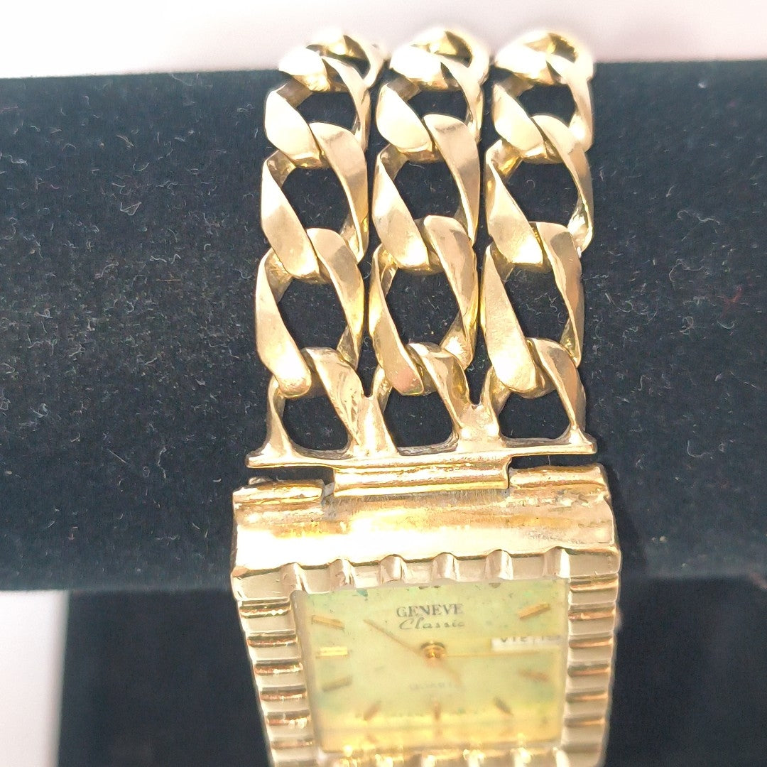 RELOJ CAJA ACERO PULSO ORO ORO 14 K 63.5 GRMS (SEMINUEVO)