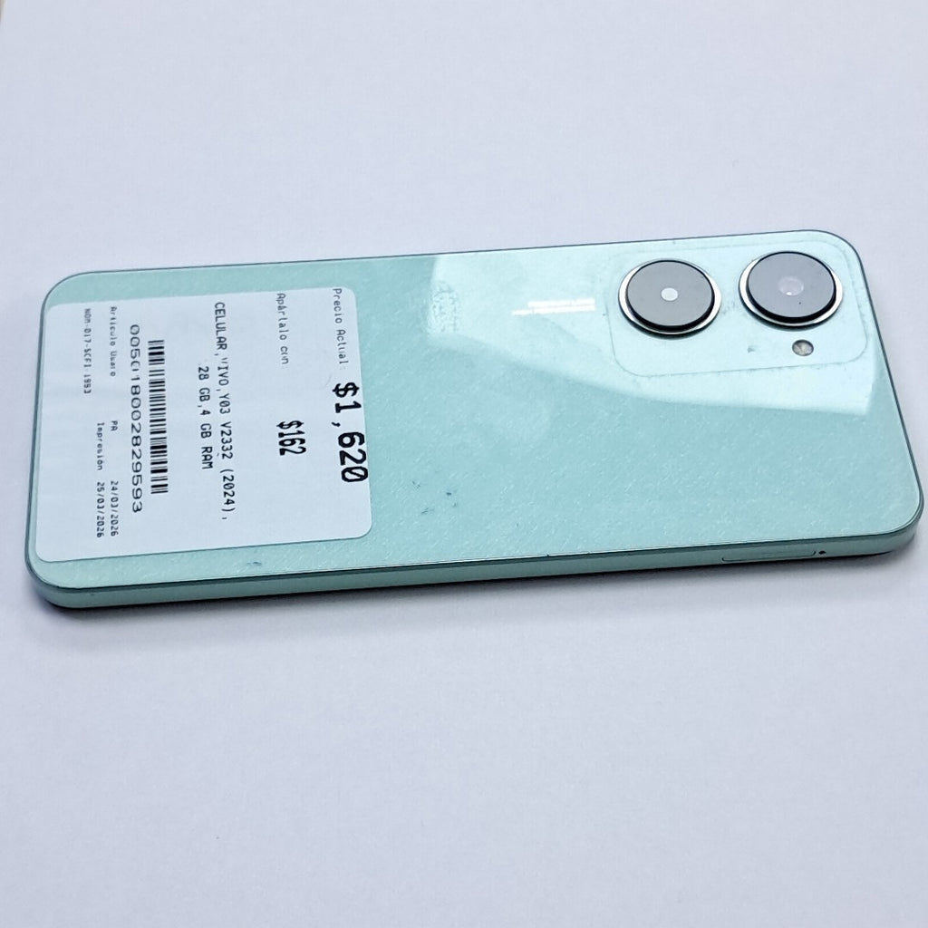 CELULAR VIVO Y03 V2332 (2024) 128 GB 4 GB RAM (SEMINUEVO)